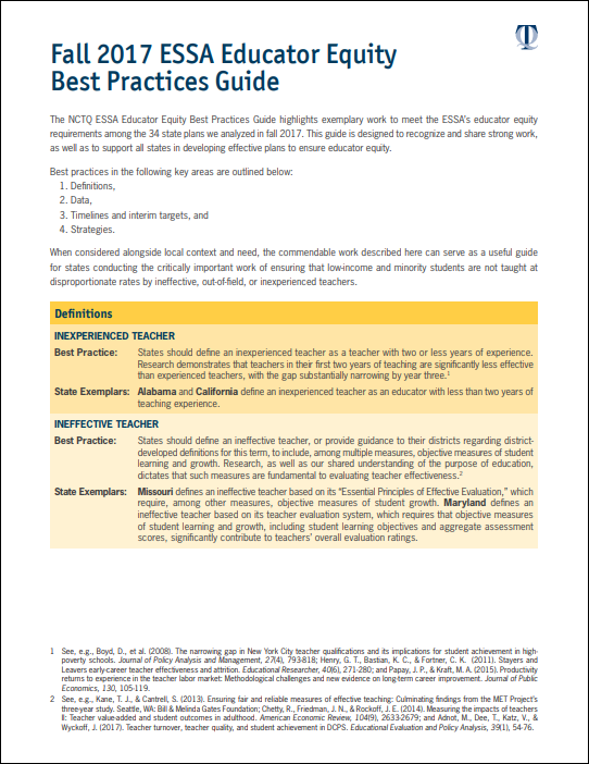 ESSA Educator Equity Analyses