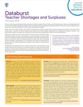 Teacher Shortages and Surpluses Databurst